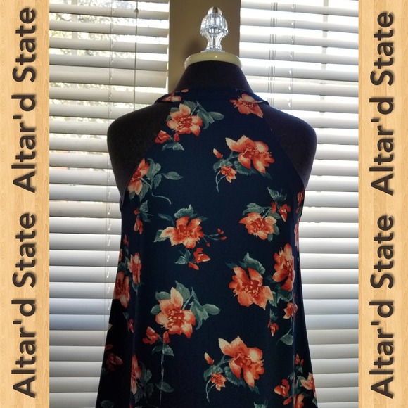 ALTAR'D STATE Sleeveless Midi Dress Women Blue Navy - Picture 7 of 8